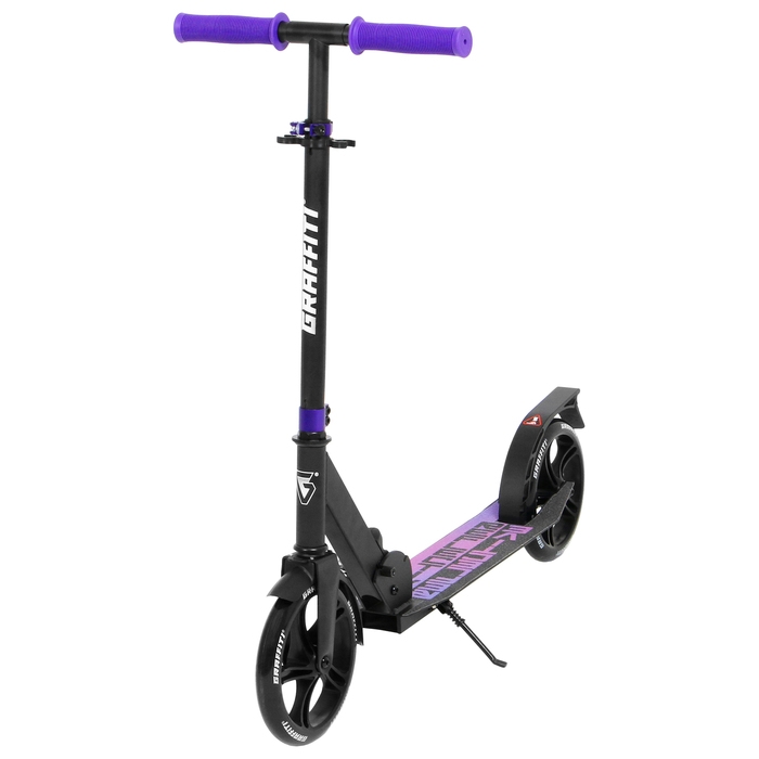 Самокат городской GRAFFITI City 200, складной, колёса PU 200 мм, ABEC 7 Carbon, цвет чёрный Самокат городской GRAFFITI City 200, складной, колёса PU 200 мм, ABEC 7 Carbon, цвет чёрный