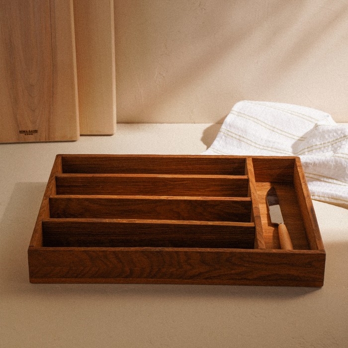 Ящик из натурального дуба для столовых приборов Sima-Land Home, 34×25×5 см Ящик из натурального дуба для столовых приборов Sima-Land Home, 34×25×5 см