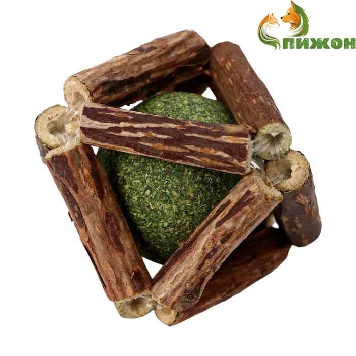 Двойной шар для кошек из прессованной кошачьей мяты и мататаби, 4-4,5 см Двойной шар для кошек из прессованной кошачьей мяты и мататаби, 4-4,5 см