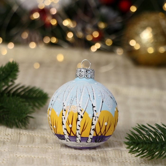 Шар Шар "Снежная зима 1", 65 мм., в подарочной упаковке