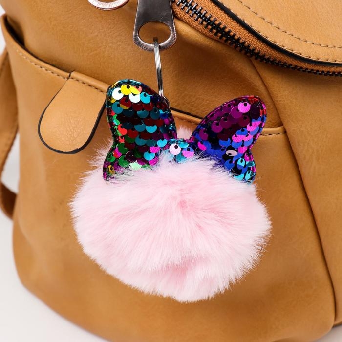 Пушистик на кольце Пушистик на кольце "Шарик с бантиком" пайетки МИКС 10х7х7 см