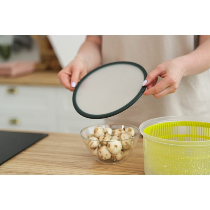 Вакуумная крышка для посуды Доляна, d=22,5 см, цвет зелёный Вакуумная крышка для посуды Доляна, d=22,5 см, цвет зелёный