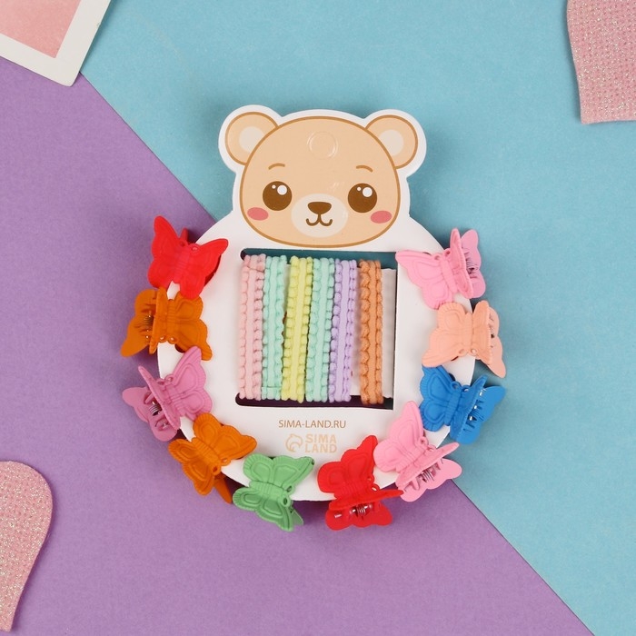 Набор для волос Набор для волос "Солнышко" (6 резинок,10 крабиков) бабочка