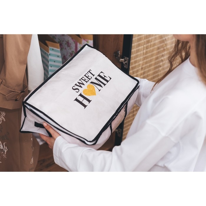 Органайзер для хранения белья, кофр с pvc-окном «Sweet home», 43 х 28,5 х 20 см. Органайзер для хранения белья, кофр с pvc-окном «Sweet home», 43 х 28,5 х 20 см.