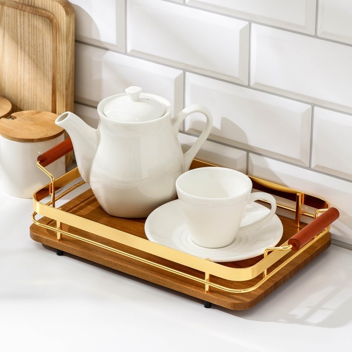 Поднос Ferra, 30×20 см, цвет коричнево-золотой Поднос Ferra, 30×20 см, цвет коричнево-золотой