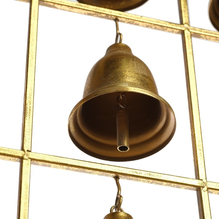 Декор настенный металл  Декор настенный металл "Колокола" 15 колокольчиков золото 97х50,5х10 см