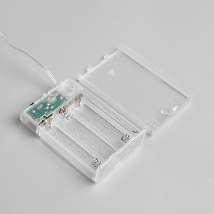 Гирлянда «Мишура» 5 м роса, IP20, серебристая нить, 100 LED, 2 режима, батарейки AAх3 (нет в комплекте), свечение мульти Гирлянда «Мишура» 5 м роса, IP20, серебристая нить, 100 LED, 2 режима, батарейки AAх3 (нет в комплекте), свечение мульти