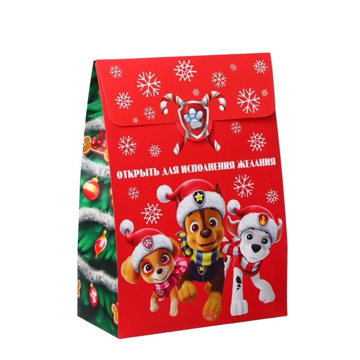 Коробка подарочная складная Коробка подарочная складная "Новогодняя почта", 20х28х10 см, Щенячий патруль