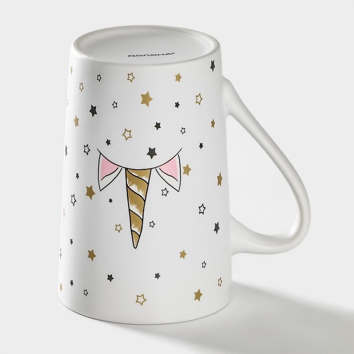 Кружка фарфоровая Доляна «Единорог в звёздах», 380 мл, цвет белый Кружка фарфоровая Доляна «Единорог в звёздах», 380 мл, цвет белый