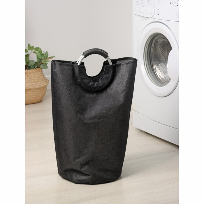 Корзина для белья Доляна «Модерн», с ручками, 30×58 см, цвет чёрный Корзина для белья Доляна «Модерн», с ручками, 30×58 см, цвет чёрный