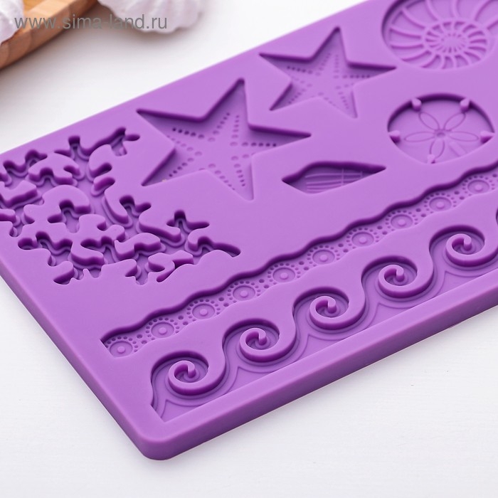 Молд Доляна «Морской узор», силикон, 19×12 см, цвет МИКС Молд Доляна «Морской узор», силикон, 19×12 см, цвет МИКС