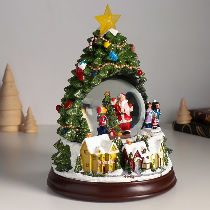 Сувенир полистоун водяной шар музыка, свет Сувенир полистоун водяной шар музыка, свет "Нарядим ёлочку" d=8,5 см 17х17х23,5 см