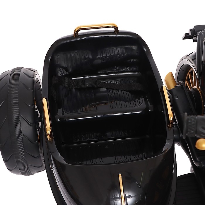 Электромобиль «Мотоцикл Чоппер», с коляской, EVA, цвет чёрный