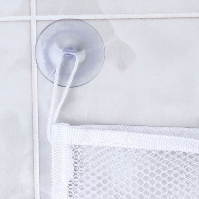 Сетка для хранения игрушек в ванной, цвет белый Сетка для хранения игрушек в ванной, цвет белый