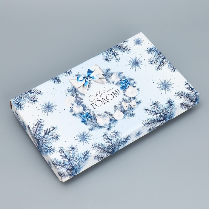 Коробка подарочная новогодняя складная «Новогодний венок», 25.5 х 15 х 4 см, Новый год Коробка подарочная новогодняя складная «Новогодний венок», 25.5 х 15 х 4 см, Новый год