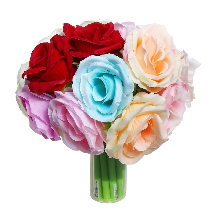 Ручка гелевая-прикол Ручка гелевая-прикол "Большая роза", штрихкод на штуке, микс