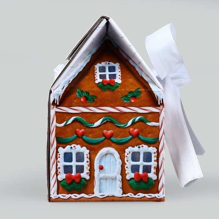 Коробка подарочная новогодняя складная « Пряничный домик », 15 х 18 х 10 см, Новый год Коробка подарочная новогодняя складная « Пряничный домик », 15 х 18 х 10 см, Новый год