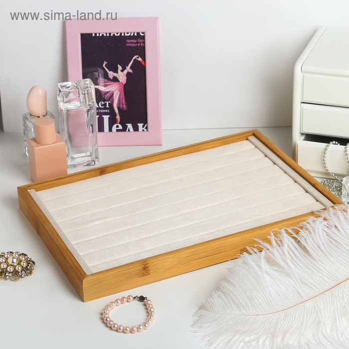 Подставка для украшений Queen fair 7 полос, 35×24×3, цвет бежевый Подставка для украшений Queen fair 7 полос, 35×24×3, цвет бежевый