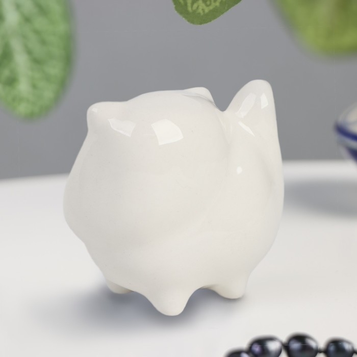 Сувенир Сувенир "Кот перс", 7,5х8см, гжель, цвет белый