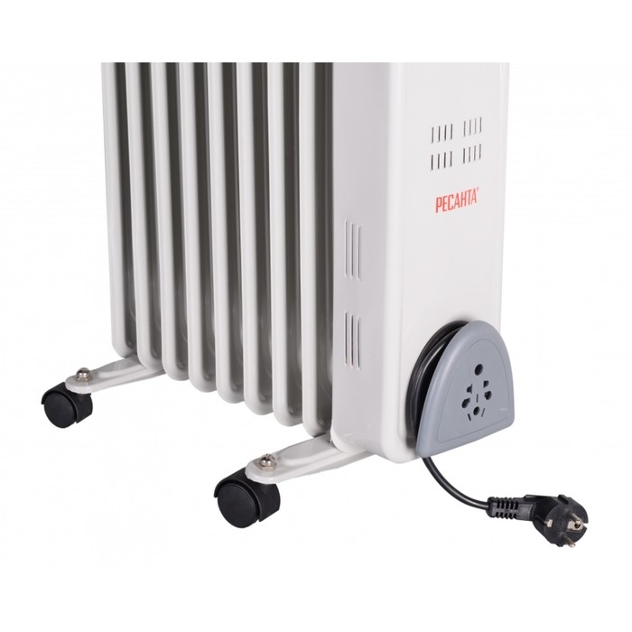 Масляный обогреватель "Ресанта" ОМ-9Н, 2000 Вт, 9 секций, 20 м², белый