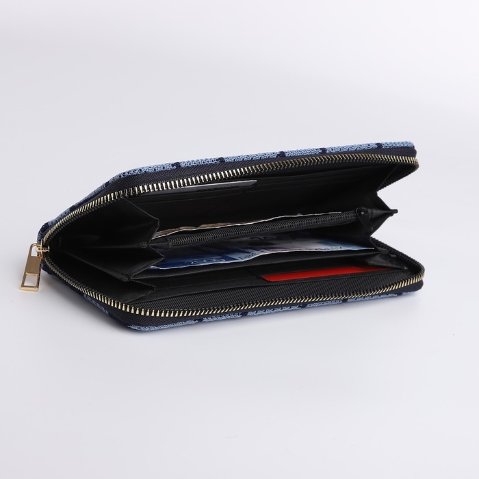 Кошелёк женский на молнии, цвет синий Кошелёк женский на молнии, цвет синий