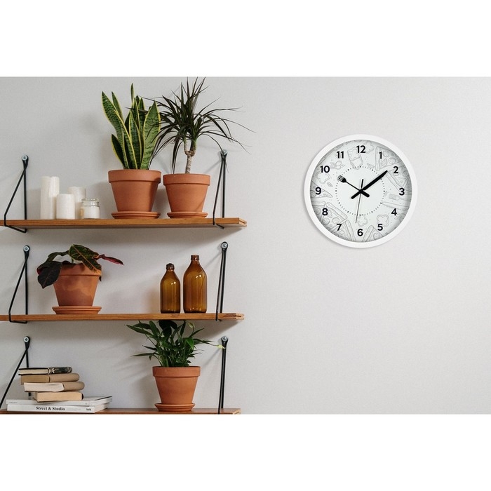 Часы настенные, серия: Кухня, Часы настенные, серия: Кухня, "Пицца", плавный ход, d-30.5 см