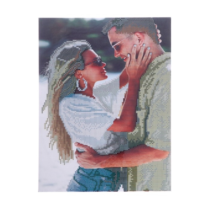 Алмазная мозаика с частичным заполнением на подрамнике «Пара на пляже», 30 х 40 см Алмазная мозаика с частичным заполнением на подрамнике «Пара на пляже», 30 х 40 см