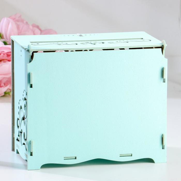 Семейный банк для сбора денег Семейный банк для сбора денег "Кристалл", тиффани пастель-белый, 21,5х13,5х18,5 см