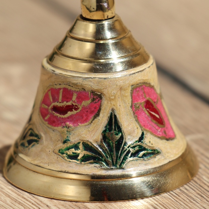 Колокольчик латунь  Колокольчик латунь "Цветочки" 6х6х12 см МИКС