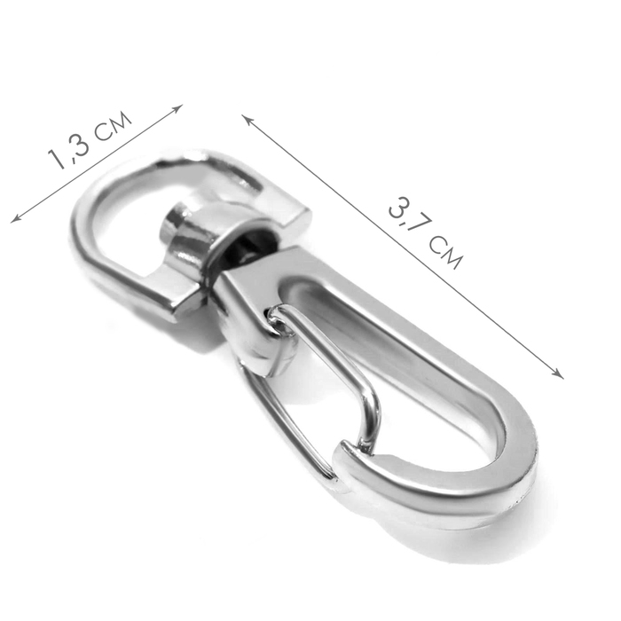 Карабин металлический, 37 × 13 мм / 10 × 2 мм, 10 шт, цвет серебряный Карабин металлический, 37 × 13 мм / 10 × 2 мм, 10 шт, цвет серебряный