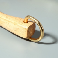 Ручки для сумки деревянные, с полукольцами, 10,3 × 8 см, 2 шт, цвет бежевый/золотой