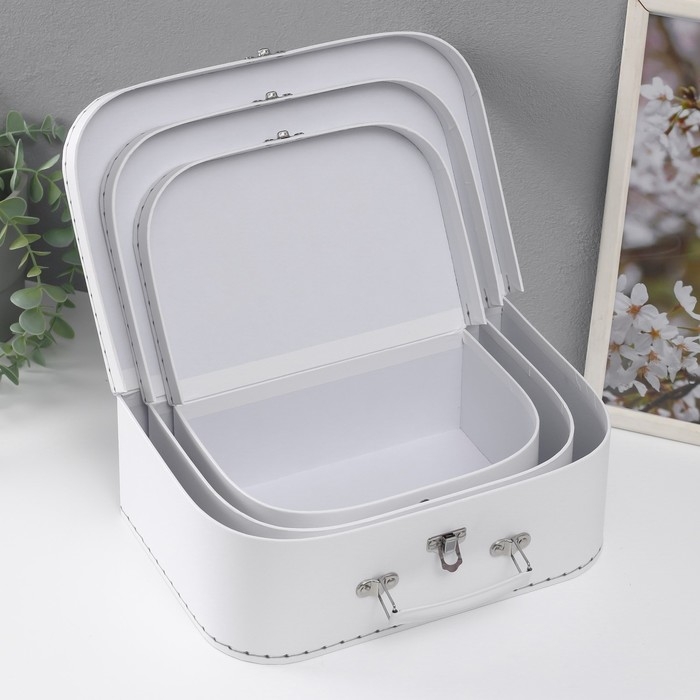 Шкатулка картон сундучок Шкатулка картон сундучок "Цветочный букет" набор 3 шт 29,5х19х10 22х15х8,5 25,5х17х9 см