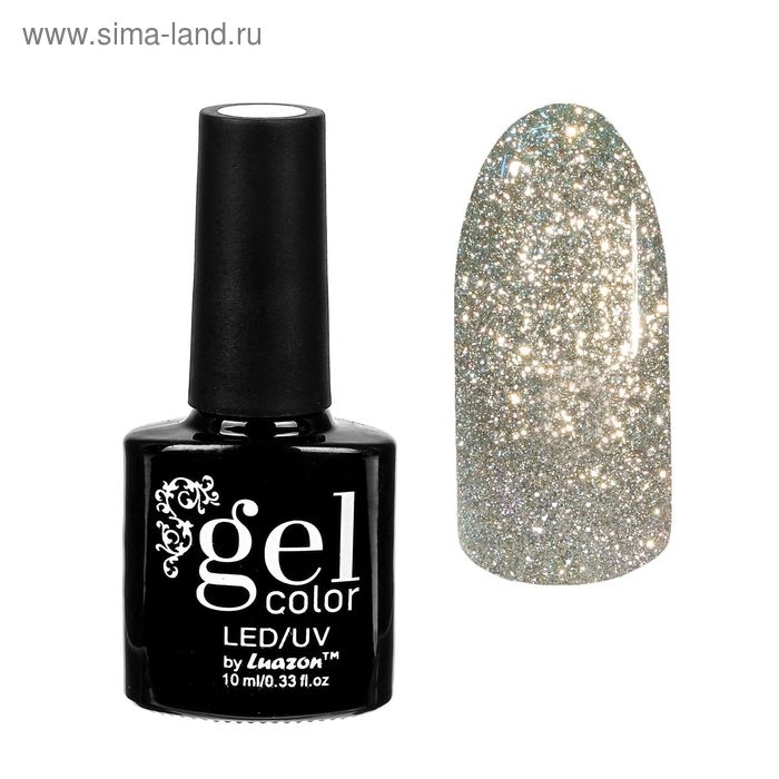 Гель-лак для ногтей Гель-лак для ногтей "Сверкающая платина", трёхфазный LED/UV, 10мл, цвет 001 золотой