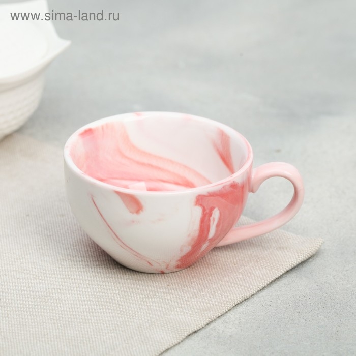 Подарочный набор керамический «Тому кого люблю»: кружка 120 мл, блюдце, цвет розовый Подарочный набор керамический «Тому кого люблю»: кружка 120 мл, блюдце, цвет розовый