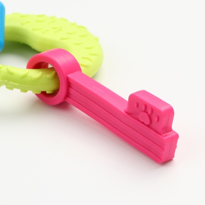 Игрушка жевательная Игрушка жевательная "Всегда вместе!", TPR, 18,5 см, конфета/круг/ключ