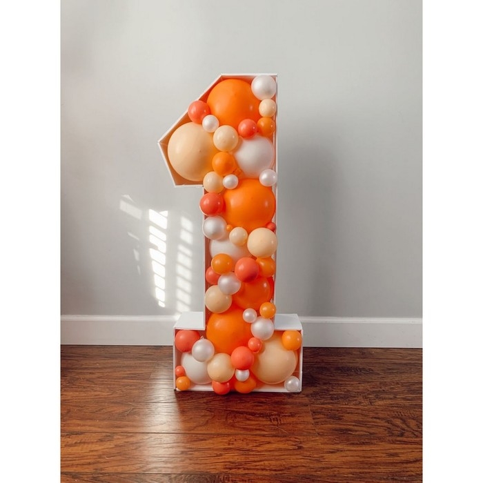 Каркас для аэромозаики «Цифра 1», Белый, 100 см, 1 шт. Каркас для аэромозаики «Цифра 1», Белый, 100 см, 1 шт.