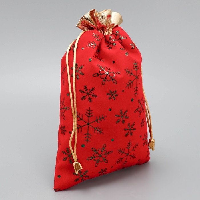 Мешочек подарочный замша «Тепла и Уюта», снежинки, тиснение, 16 х 24 см +/- 1.5 см, Новый год Мешочек подарочный замша «Тепла и Уюта», снежинки, тиснение, 16 х 24 см +/- 1.5 см, Новый год