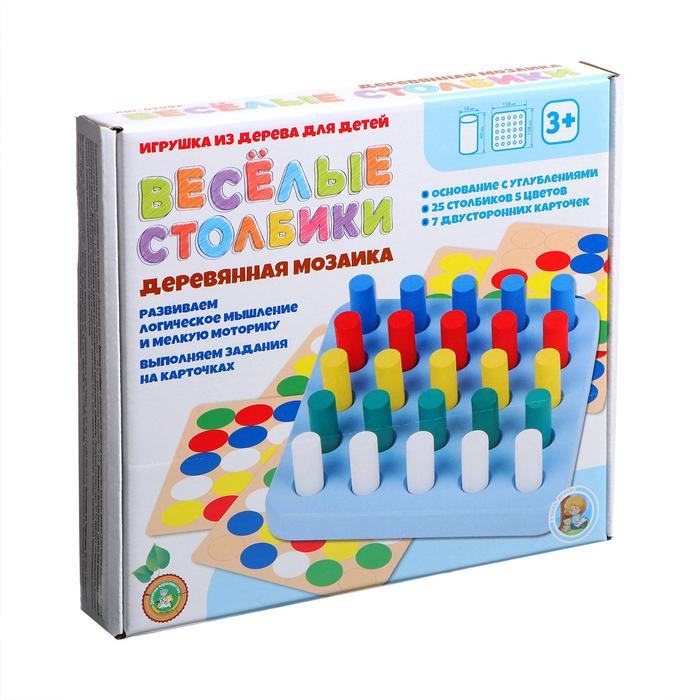Мозаика деревянная «Весёлые столбики» 25 элементов Мозаика деревянная «Весёлые столбики» 25 элементов