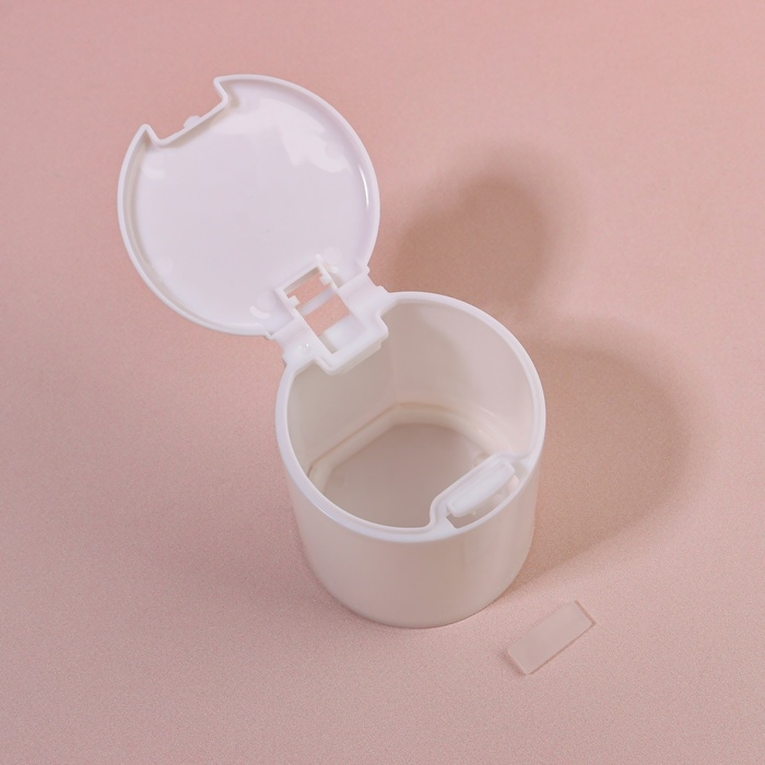 Органайзер для ватных палочек, с крышкой, на кнопке, d = 7,5 × 9,5 см, цвет белый Органайзер для ватных палочек, с крышкой, на кнопке, d = 7,5 × 9,5 см, цвет белый