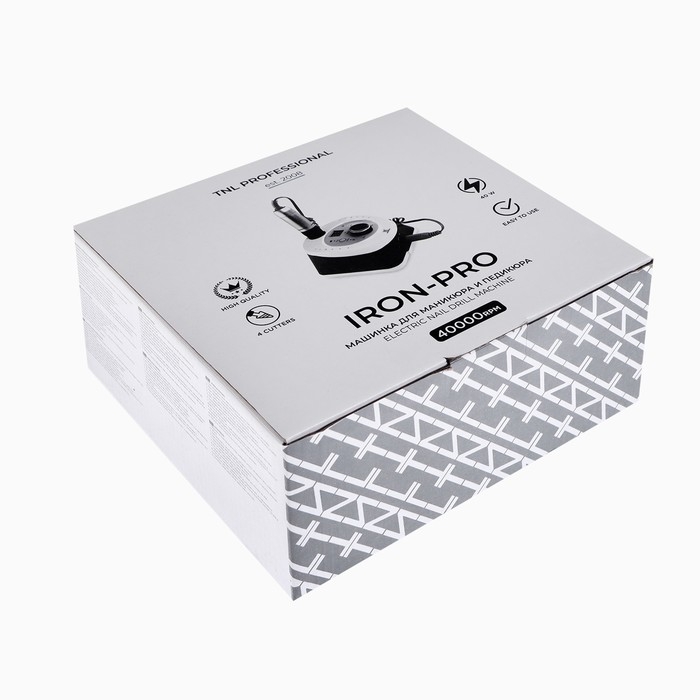 Аппарат для маникюра и педикюра TNL Iron-Pro, 35 000 об/мин, 40 Вт, чёрно-белый Аппарат для маникюра и педикюра TNL Iron-Pro, 35 000 об/мин, 40 Вт, чёрно-белый