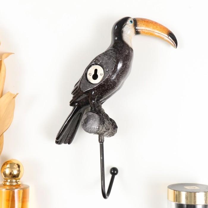 Крючок декоративный полистоун лак Крючок декоративный полистоун лак "Тукан" 16х7,5х23 см