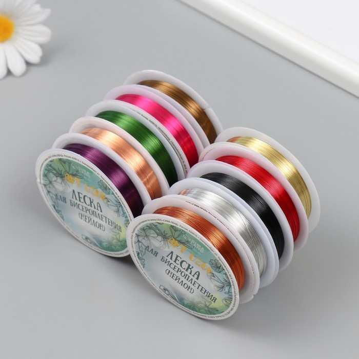 Проволока для бисероплетения 15 метров, сечение 0,3 мм МИКС Проволока для бисероплетения 15 метров, сечение 0,3 мм МИКС