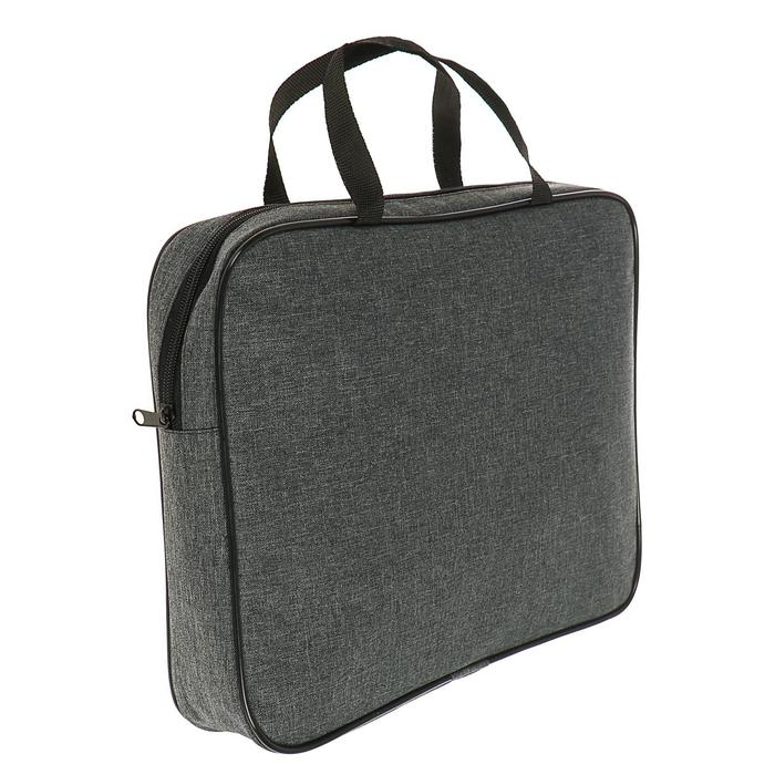 Папка с ручками А4, 350 х 270 х 60 мм, текстильная, Офис Премиум ПДМ-111 Папка с ручками А4, 350 х 270 х 60 мм, текстильная, Офис Премиум ПДМ-111 "Графит"