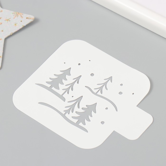 Трафарет пластиковый Трафарет пластиковый "Зимний лес", размер 9х9 см