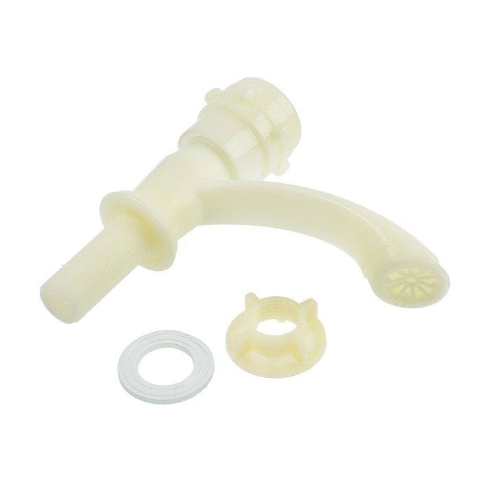 Кран на одну воду ZEIN Z2023, круглая ручка, пластик, короткий излив, цвет  Кран на одну воду ZEIN Z2023, круглая ручка, пластик, короткий излив, цвет "рисовый"