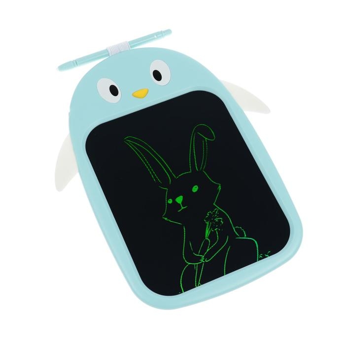 Планшет для рисования и заметок Luazon Планшет для рисования и заметок Luazon "Пингвиненок", 9", функция блокировки, голубой