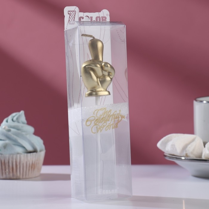 Свеча в торт  Свеча в торт "Мне годик",  золотая, 5 см