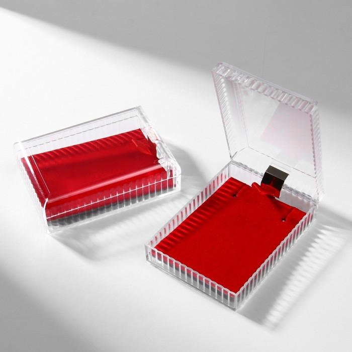 Футляр пластиковый под набор «Прямоугольник» 4,5×7, вставка красная Футляр пластиковый под набор «Прямоугольник» 4,5×7, вставка красная