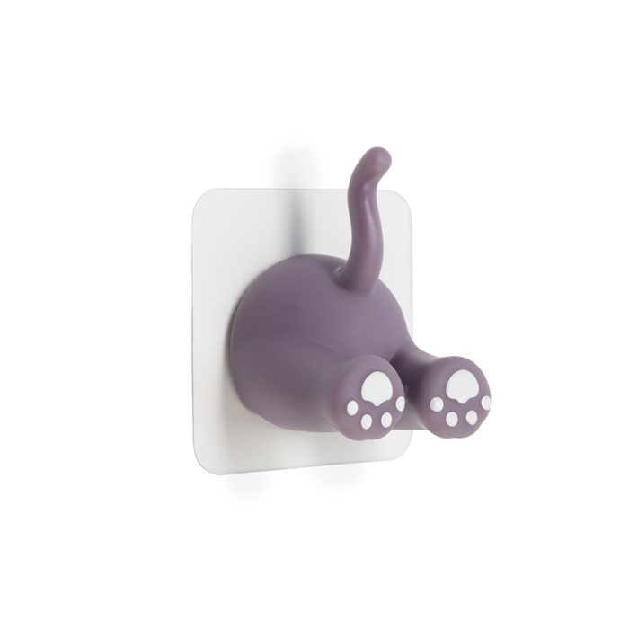 Крючок самоклеящийся CAPPIO MUMURING, однорожковый, фиолетовый Крючок самоклеящийся CAPPIO MUMURING, однорожковый, фиолетовый