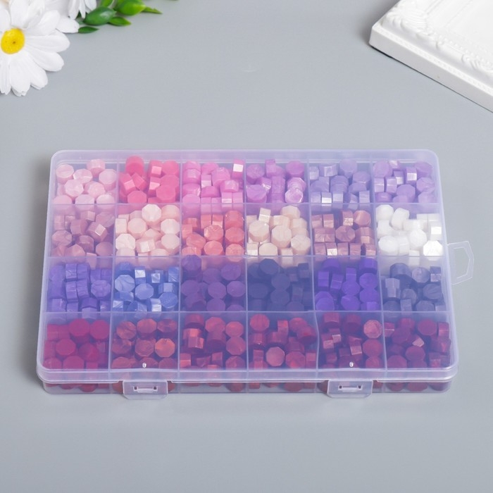 Набор сургуча Набор сургуча "Палитра розово-фиолетовая" перламутр 24 цвета 19х13х2 см